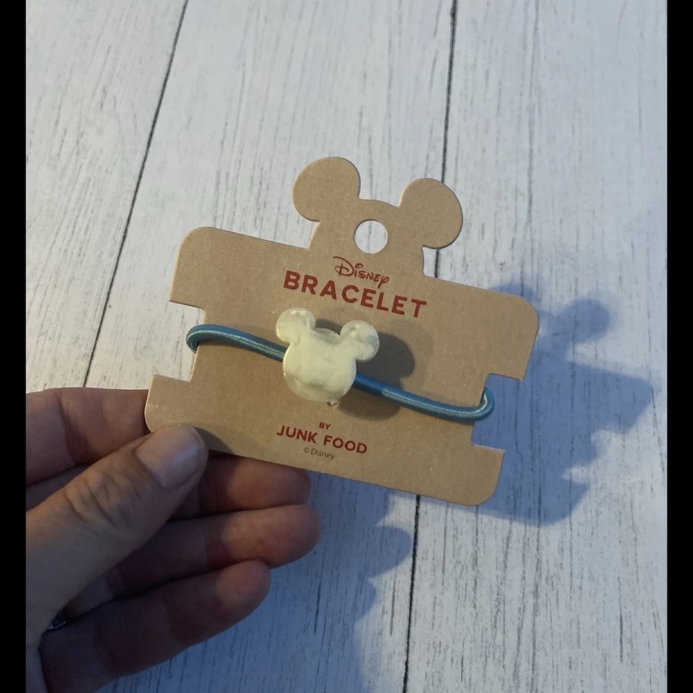 NEW + TAGS DISNEY X JUNK FOOD MICKEY MOUSE HEAD WHITE STONE BLUE BAND BRACELET
